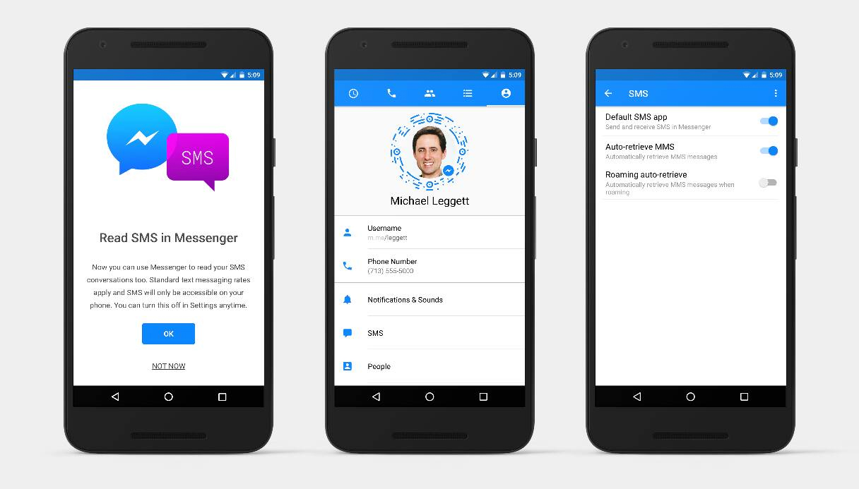 Android-версия мессенджера Facebook интегрировалась с СМС