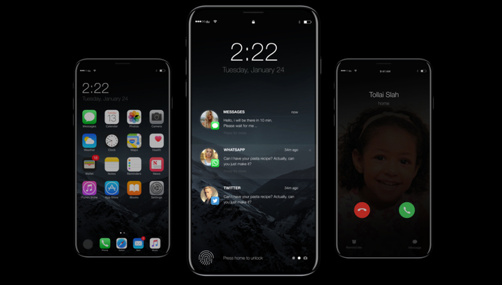 iPhone 8 будет сканировать лицо вместо пальца