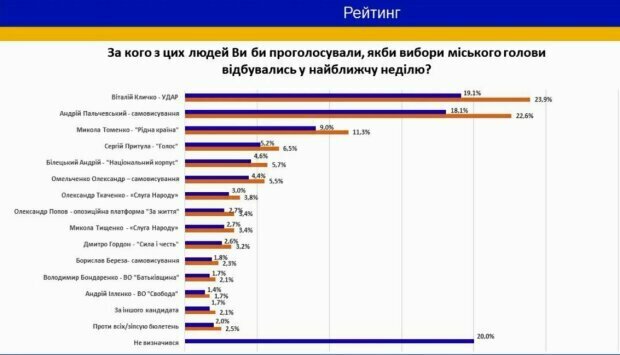 Пальчевский и Кличко: кто победит на выборах мэра Киева 2020, итоги опроса